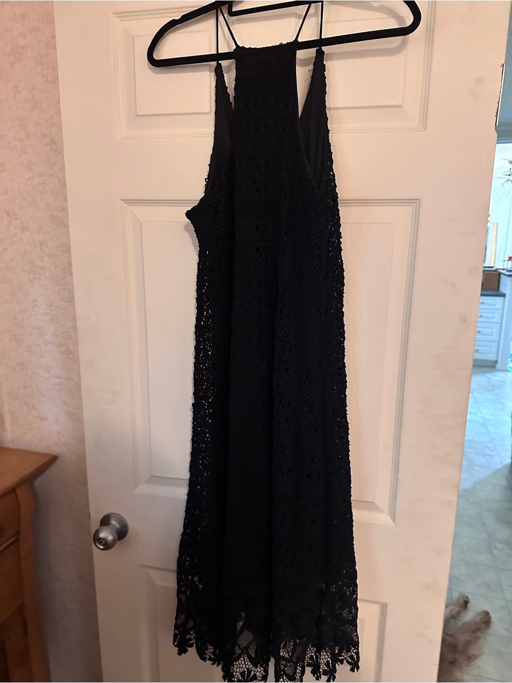 Love & Legend Black Crochet Halter Midi Dress